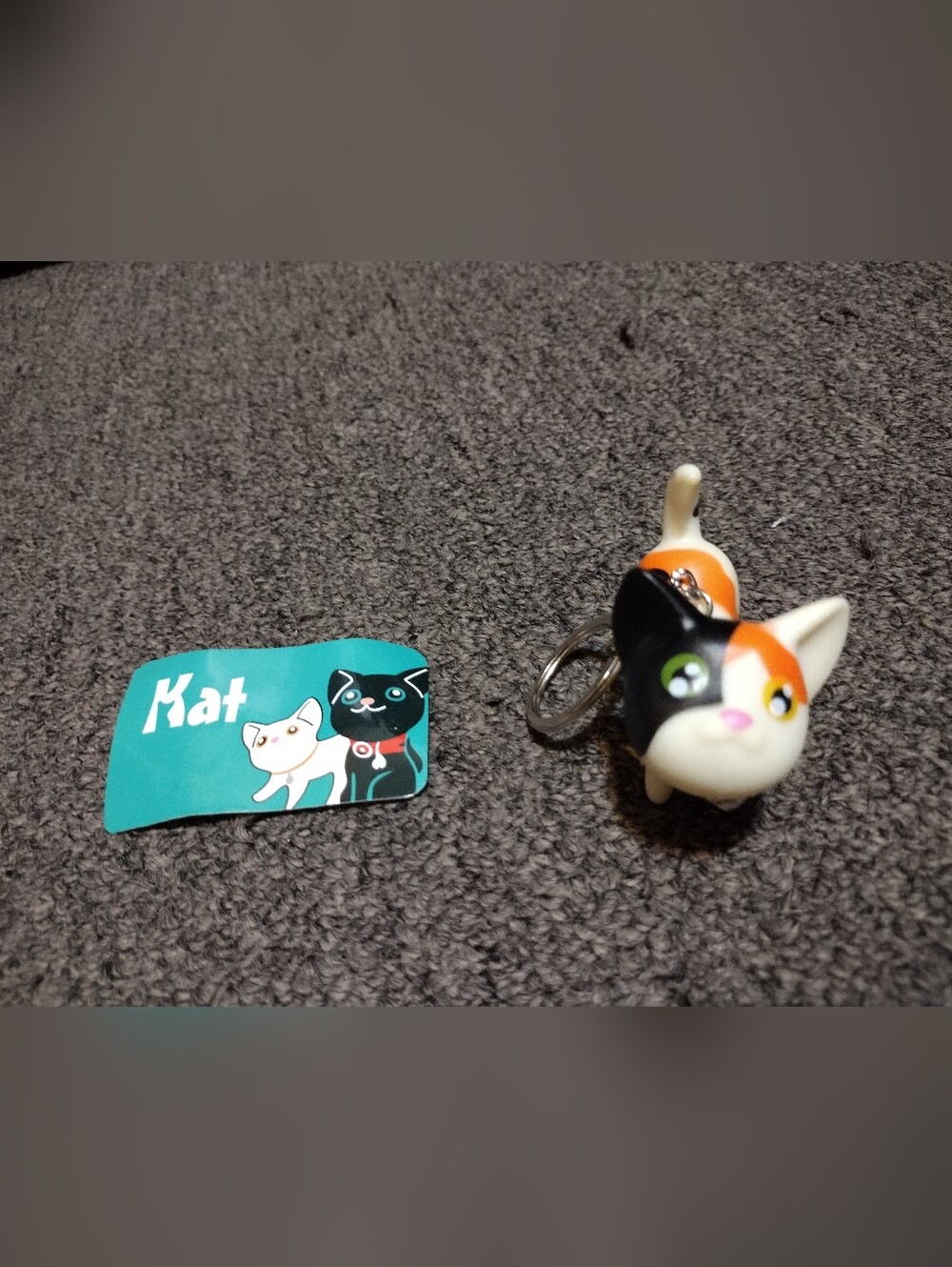 Calico Cat Keychain - Cute Orange Black White Cat Accessory